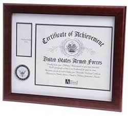 U.S. Navy Medallion Certificate and Medal Frame