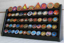 5 Rows Sport Military Challenge Coin Display Stand Holder Rack, Black, COIN5-BLA