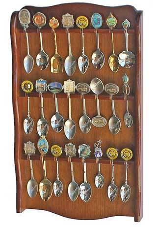 Spoon Rack Holder to hold 24 Spoons, Display Souvenir or Collectible Spoons