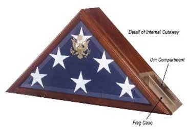 Urn and Flag Case, funeral Flag Case, , The Military Gift Store, Burial Flag Case