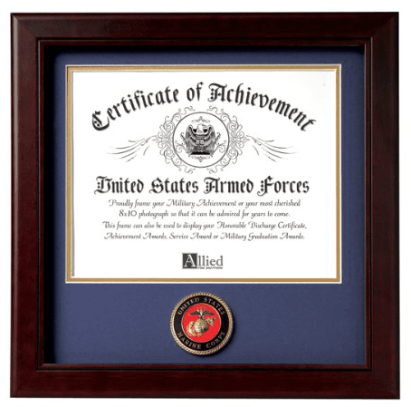 United States Marine Corps Certificate of Achievement Frame