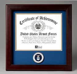 United States Air Force Certificate of Achievement Frame with Medallion - 8 x 10 inch
