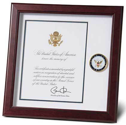 Flags Connections U.S. Navy Medallion Presidential Memorial Certificate Frame, 8 by 10-Inch