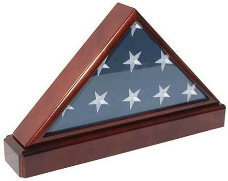 Burial/Funeral Flag Display Case Frame, Military Shadow Box with Pedestal Stand - Cherry, Burial/Funeral Flag Display Case Frame, Military Shadow Box, The Military Gift Store, Burial Flag Case (42)