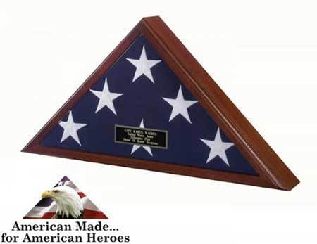 Veteran Flag Case Hand Made By American Veterans, , The Military Gift Store, Ceremonial Flag Display Triangle