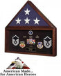 Flag and Memorabilia Display Case (Heirloom Walnut) (25.5"H x 24.25"W x 3.25"D), Flag and Memorabilia Display Case (Heirloom Walnut), The Military Gift Store, Army Flag Display Cases (64)