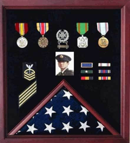 Flags Connections 4 x 6 Flag Display Case Combination For Medals and Photos, 4 x 6 Flag Display Case Combination For Medals and Photos, The Military Gift Store, 4 x 6 Display Case