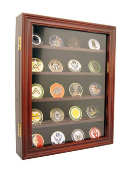 Lockable 30 Military Challenge Coin, Poker Chip, Sports Coin Display Case
