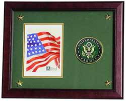United States Army Vertical Picture Frame with Medallion and Stars
