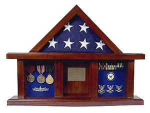 Military Medal Shadow Box with Display Case for 3 x 5ft Flag