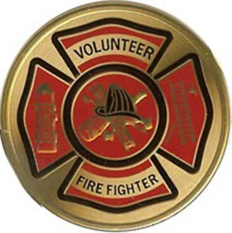 Flags Connections VOLUNTEER FIRE FIGHTER Color Medallion