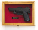 Single Pistol Display Case Wall Mount Solid Hardwood Cabinet Gun Holder, Single Pistol Display Case Wall Mount Solid Hardwood Cabinet, The Military Gift Store, Gun Display Case