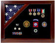 Flags connections Military Award Shadow Box with Display Case for 3 x 5 feet Flag, Black Felt, Military Award Shadow Box with Display Case for 3 x 5 feet Flag, The Military Gift Store, Rectangular case