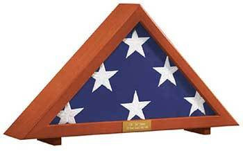 Flag Display Case Memorial with Personalized Brass Plaque