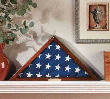 Flag Display Case Veterans with Personalized Brass Plaque