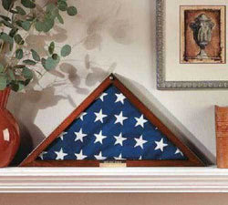 Flag Display Case Veterans with Personalized Brass Plaque