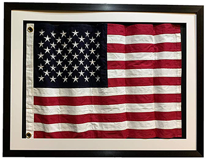 Framed Real Cloth Cotton Embroidered American Flag, USA Flag,About this item Cotton Framed Size: 42X32" Framed under real glass,waved flag in 3d shadow box