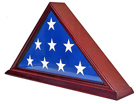 Solid Wood Elegant 5 x 9.5' Flag Display Case for Burial/Funeral/Veteran Flag