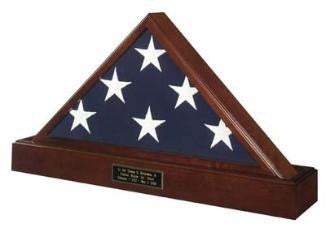 Marine Corps Flag and Pedestal Case.