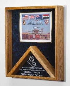 Military certificate and Flag Case - Flag Shadow Box.