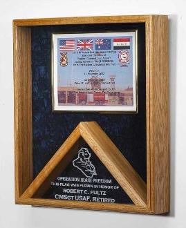 Military Awards and Flag Display Cases Crushed Velvet Background