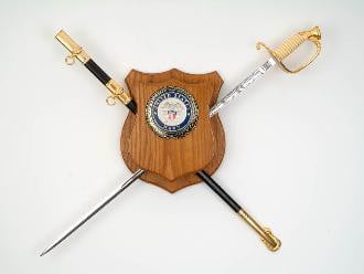 Military Sword Plaque Deluxe - Sword Wall Display.