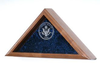 Burial military flag display case shadow box for 5 x 9.5 flag