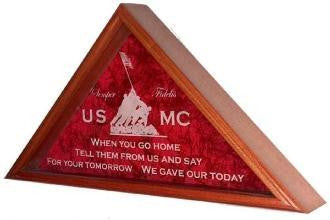 Marine Corps Flag Display Case., , The Military Gift Store, American Laser Engraved Flag Case