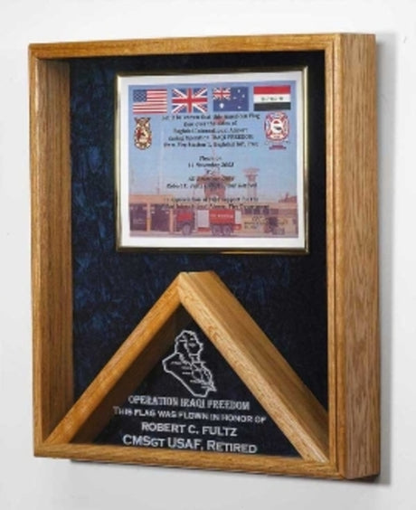 Military certificates and flag frames, combo flag case., , The Military Gift Store, Military Frames, Military Medal and Photo Frames