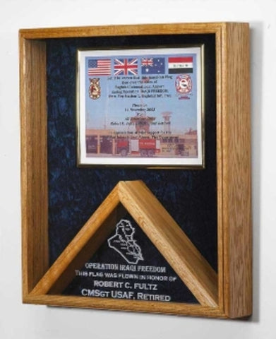 Military certificates and flag frames, combo flag case. - The Military Gift Store