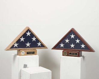 Burial flag Display and pedestal case - flag Pedestal - The Military Gift Store
