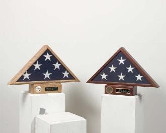 Burial flag Display and pedestal case - flag Pedestal, , The Military Gift Store, Casket Flag display Cases