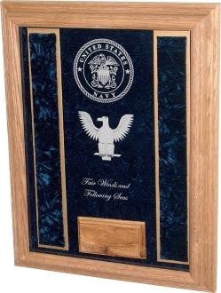 Military Shadowbox With Personalized Glass US Air Force, US Army, US Coast Guard
