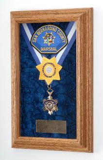 Single Medal Display Case, Wood Awards Display Case..