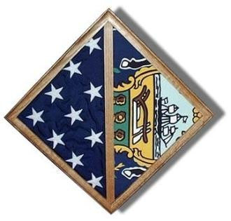 2 Flags display case - Wall Mounted box Fit Burial Case