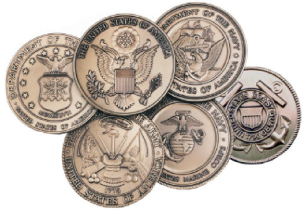 Military Service Medallions in Solid Brass Set of 6 Medallions. - The Military Gift Store