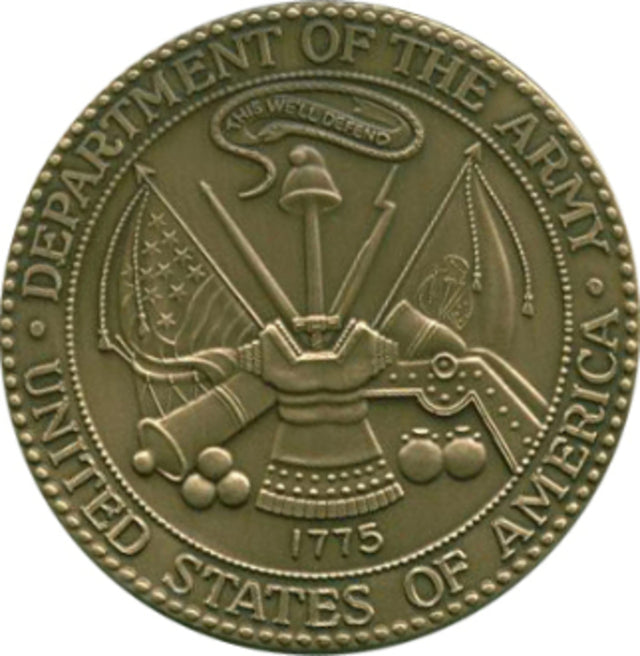 Army Service Medallion, Brass Army Medallion. - The Military Gift Store