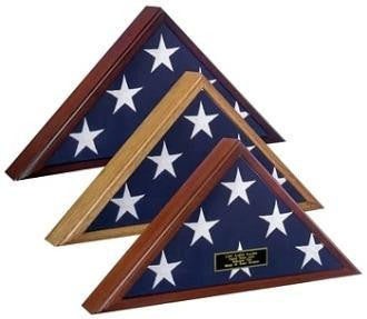 High Quality - Flag Display Case American Made! Oak Finish.