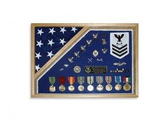 Military Shadow Box 18x24 comes with a red, black, blue or green