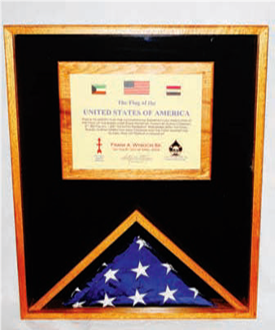Large Military Memorial Flag, Medal Display Case.
