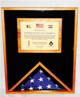 Military Memorial Flag Medal and Certificate Display Case