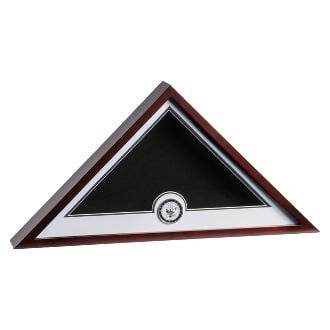 Navy Medallion Flag Display Case Fits 5 ft. x 9-1/2 ft. flag