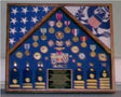 Military flag case for 2 flags and medals Mounting backet is included