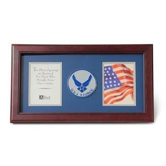 Air Force Medallion Double Picture Frame 4x6