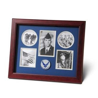 5 Picture Collage Aim High Air Force Medallion Frame