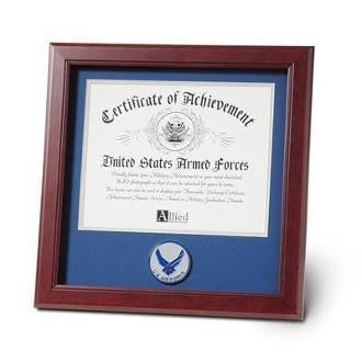 Air Force Medallion Certificate Frame 8 by 10.