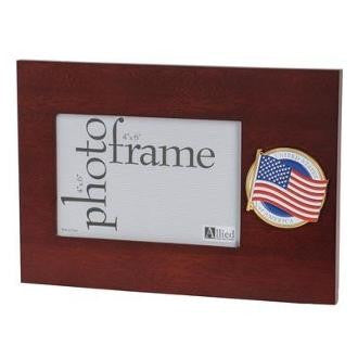 American Flag Medallion 4 by 6 Desktop Picture Frame, , The Military Gift Store, Military Frames, Military Photo Frames, Military Gifts
