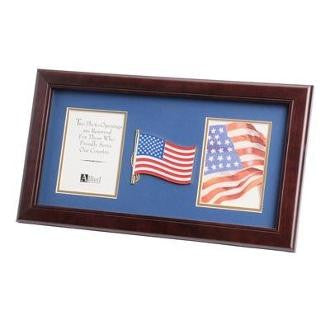 American Flag Medallion Double Picture Frame