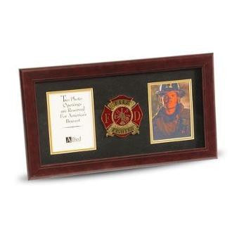 4 by 6 Double Picture Frame for Firefighter Medallion