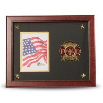 Firefighter Medallion Picture Frame with Stars